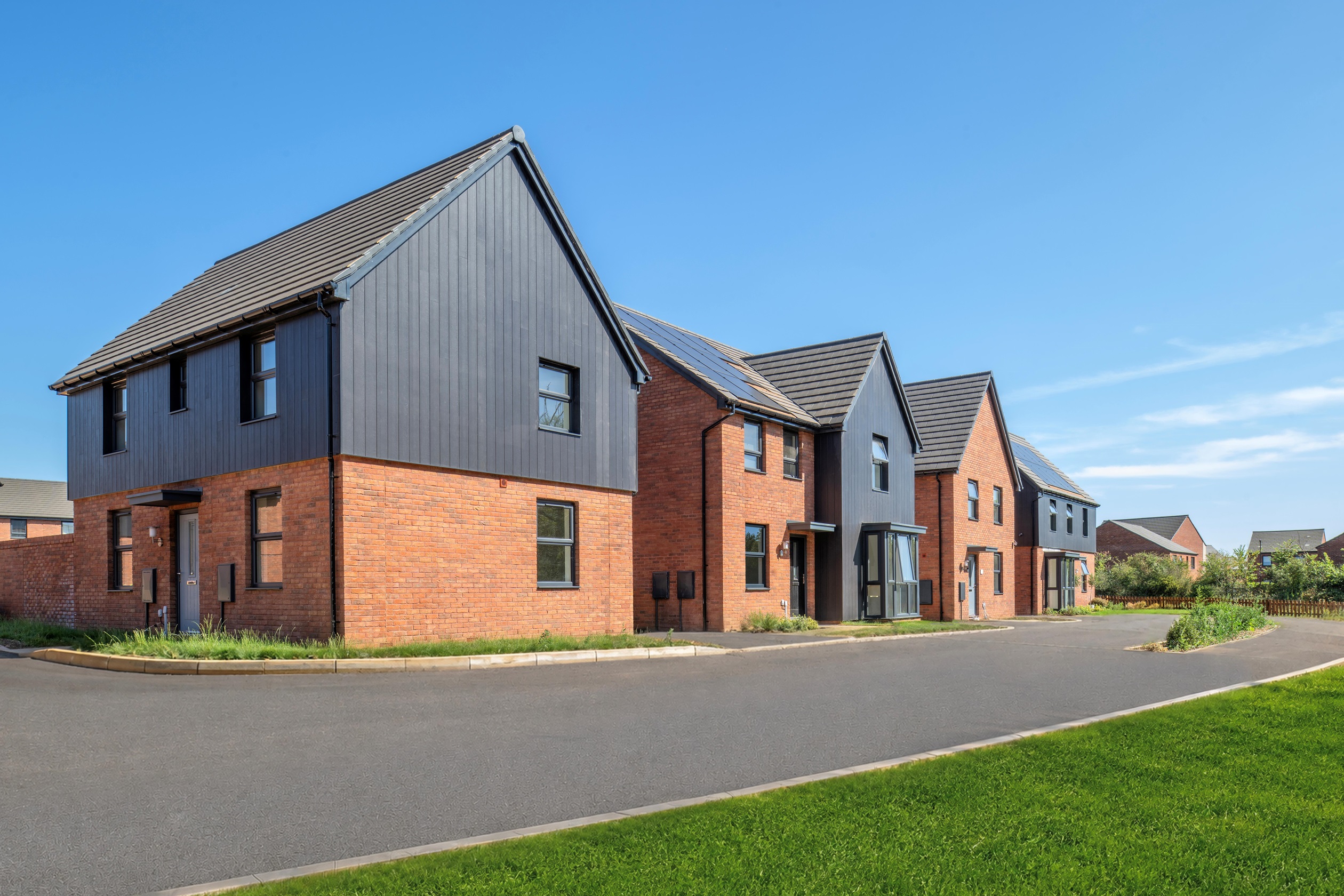 Outside view of the Hadley, Holden, Ingleby and Avondale homes at Ladden Garden Village, Yate