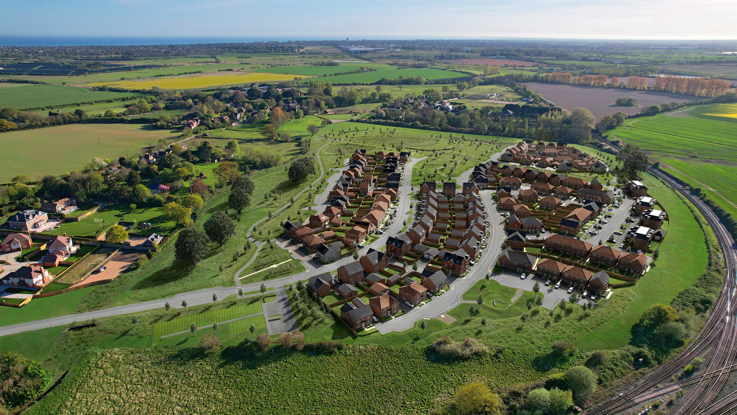 Aerial shot of century gardens dwh