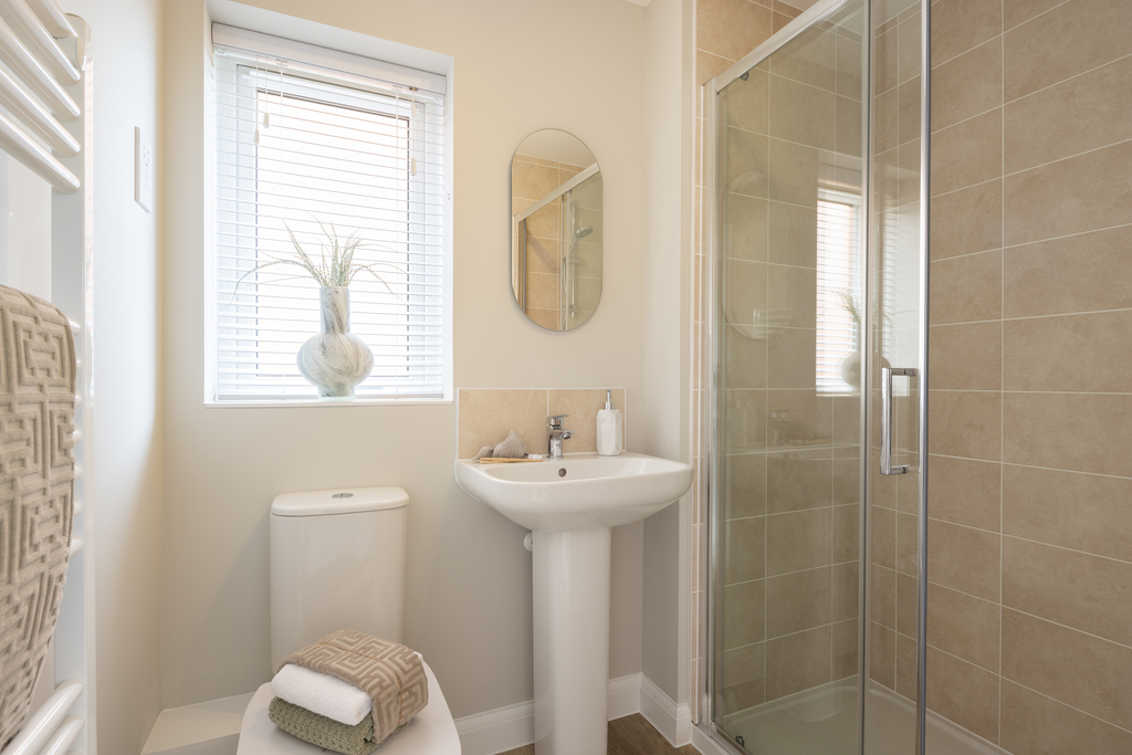 Internal image of the main bedroom en suite in the archford