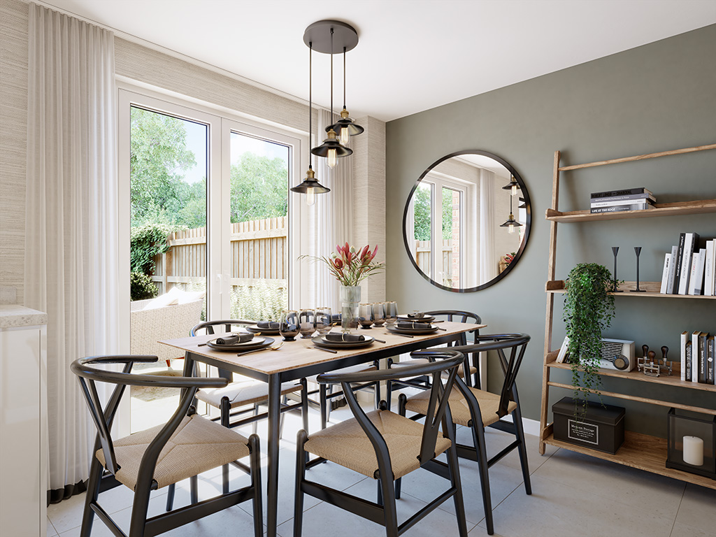 Internal image of the dining room in the curdridge CGI