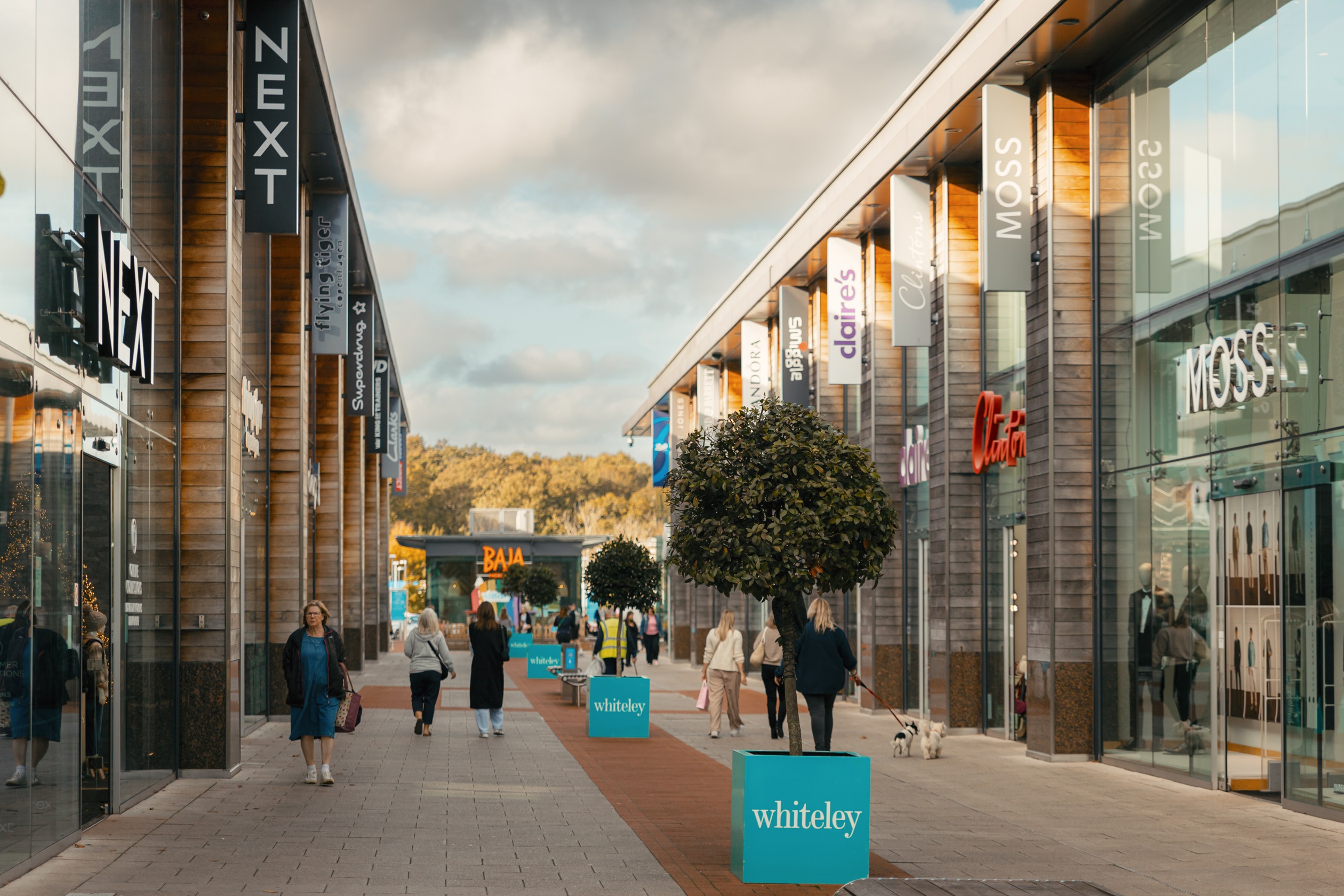External shot of whiteley shopping centre in autumn