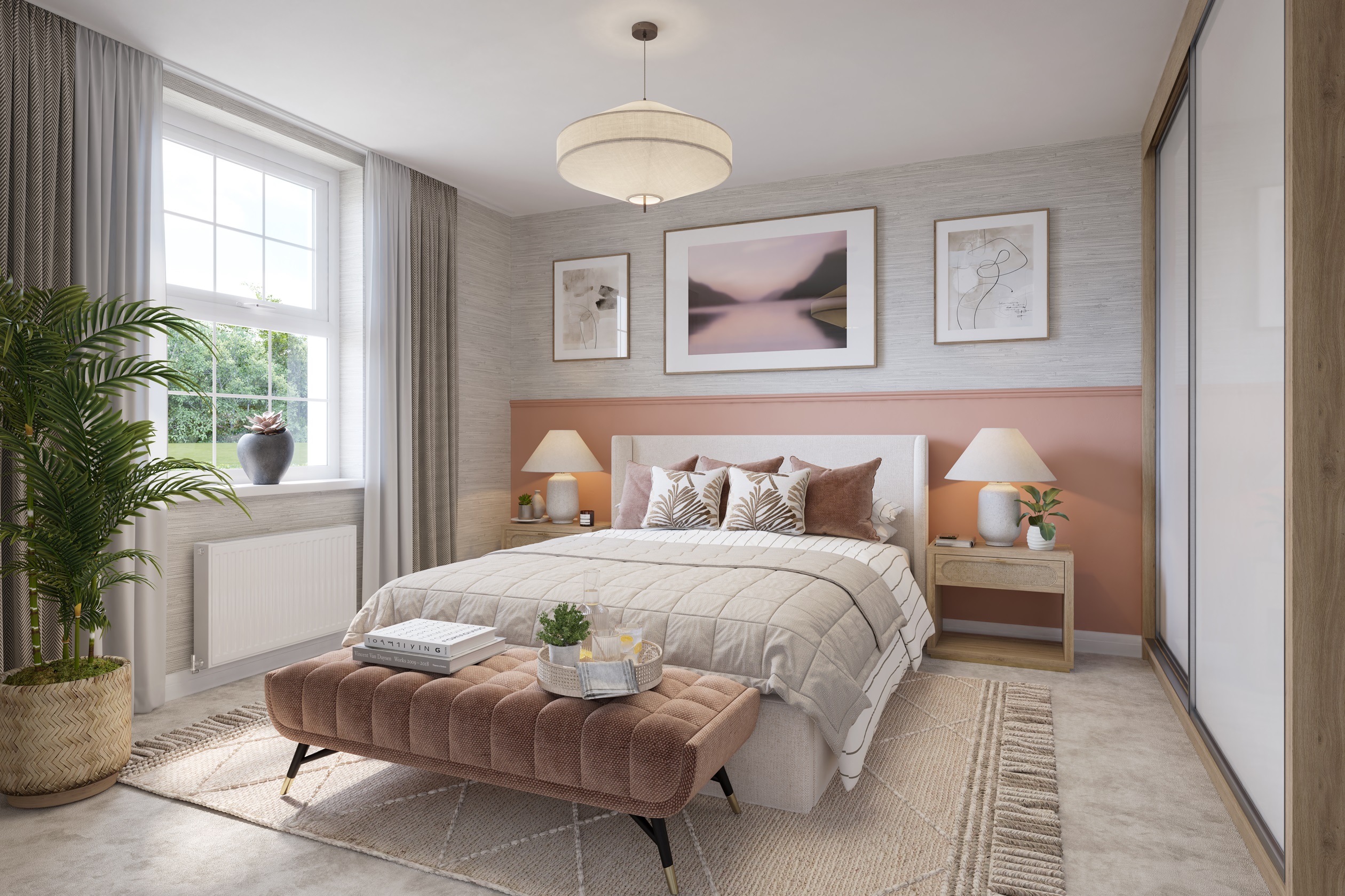 Internal cgi of the main bedroom in the bracebridge