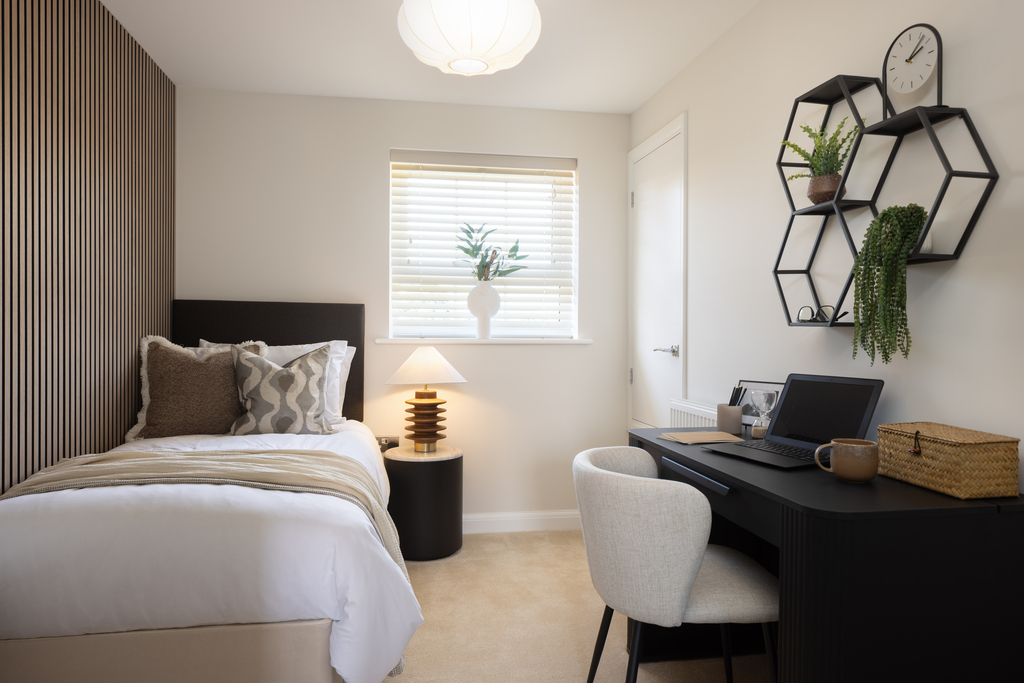 internal shot of fifth bedroom in lenwade show home 