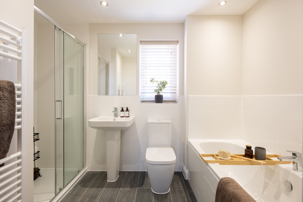 internal shot of main bedroom in the lenwade show home
