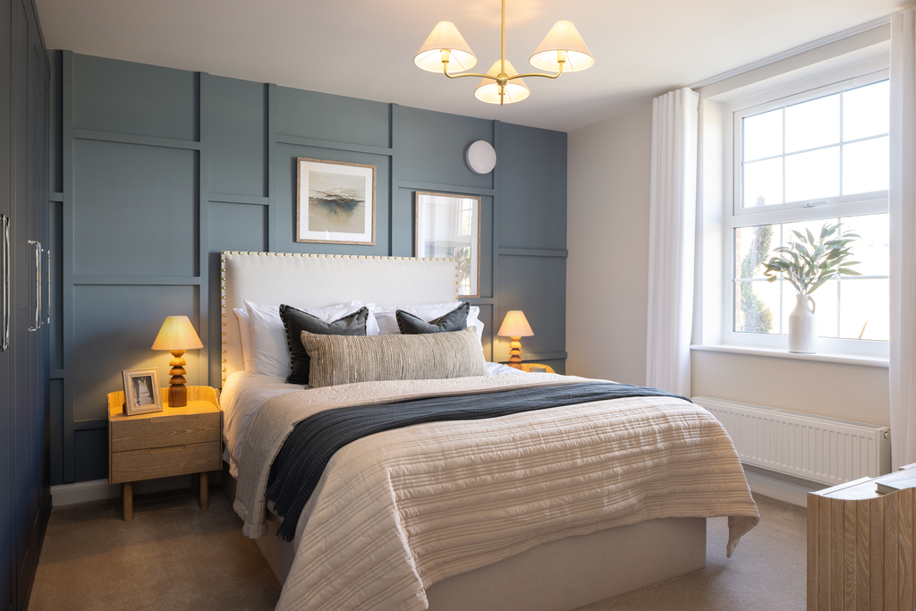 internal shot of the main bedroom in bracebridge show home