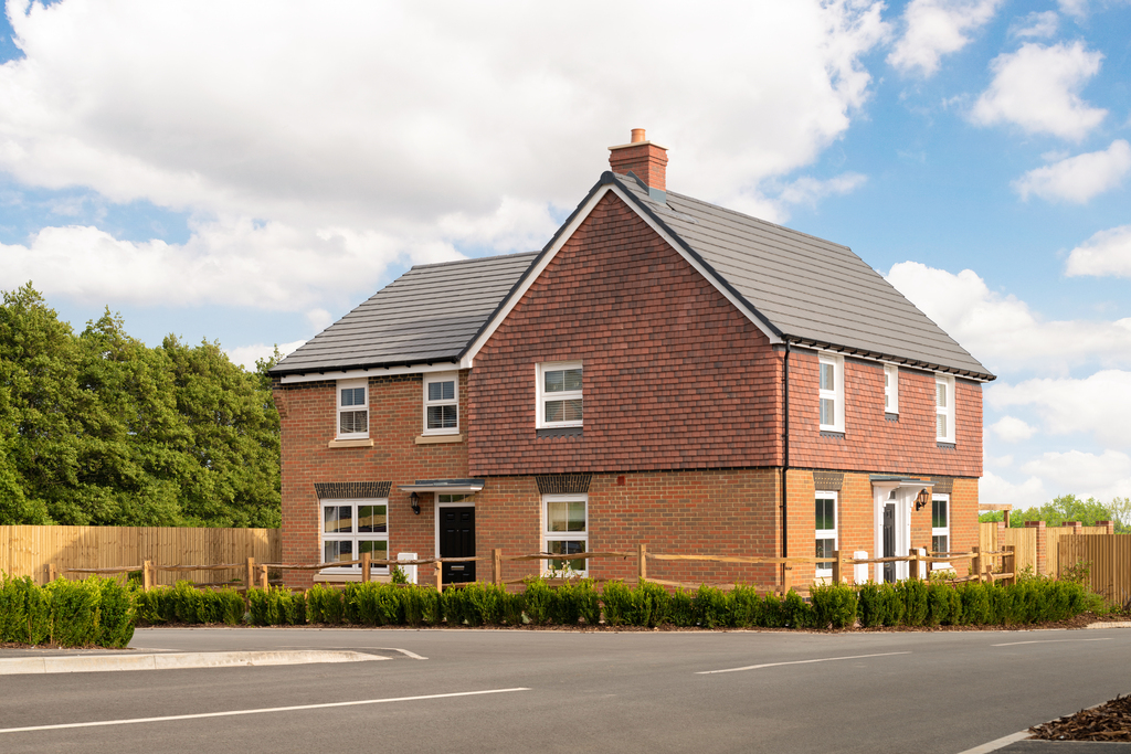 External street scene image of the hadley 3 bed house type and the archford 3 bed house type 