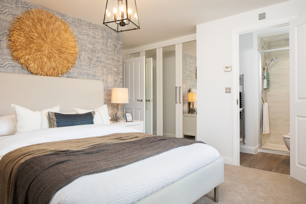 Internal image of the hadley show home main bedroom