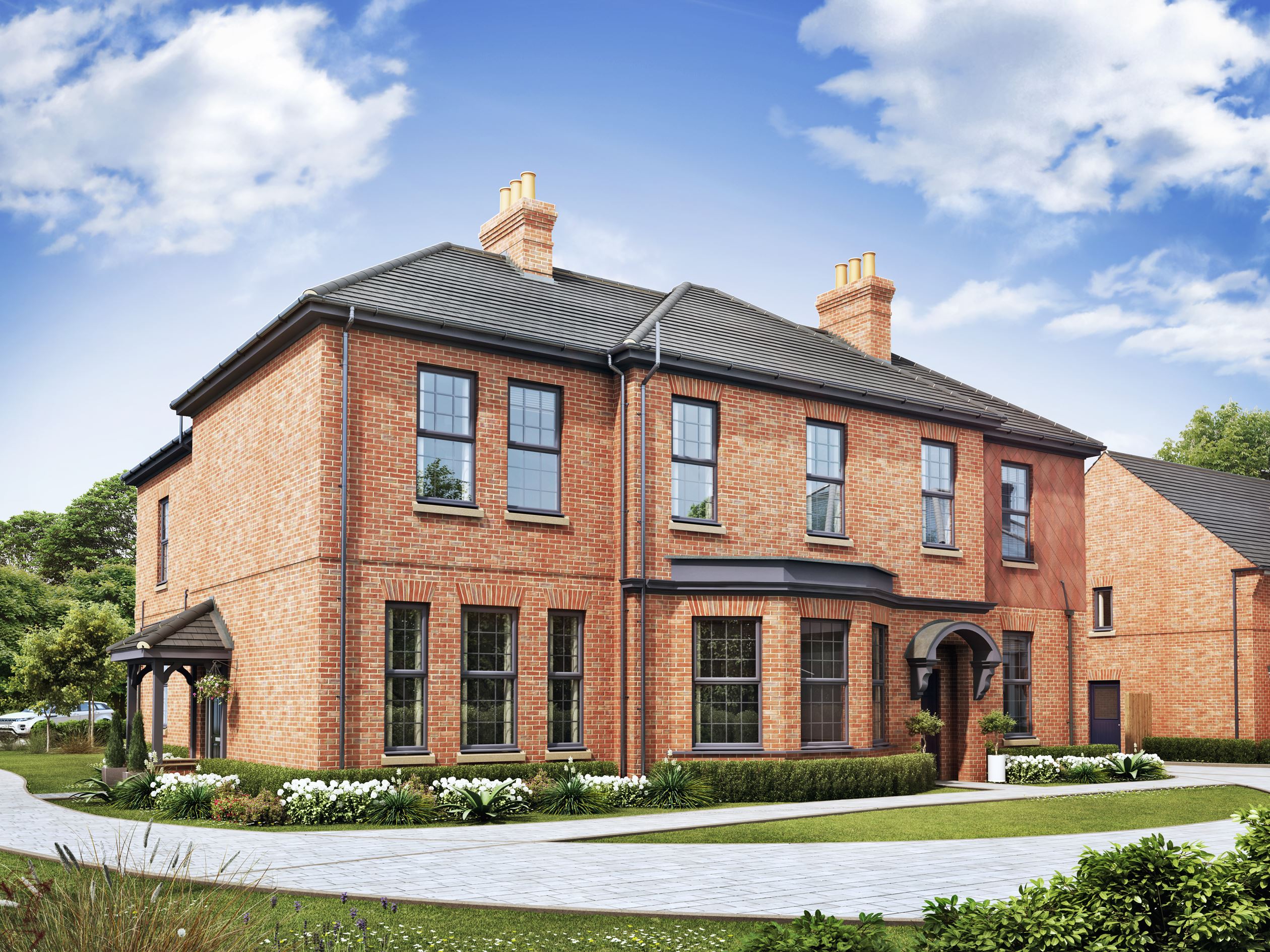 CGI of Amhurst House block of 2 bedroom apartments