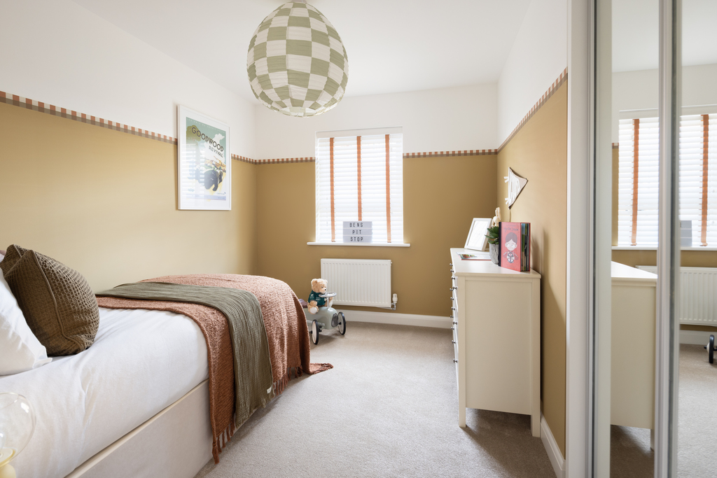 internal shot of the single bedroom in the holden show home