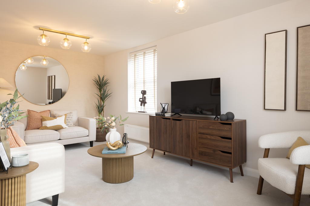 Internal shot of the lounge in the hadley show home