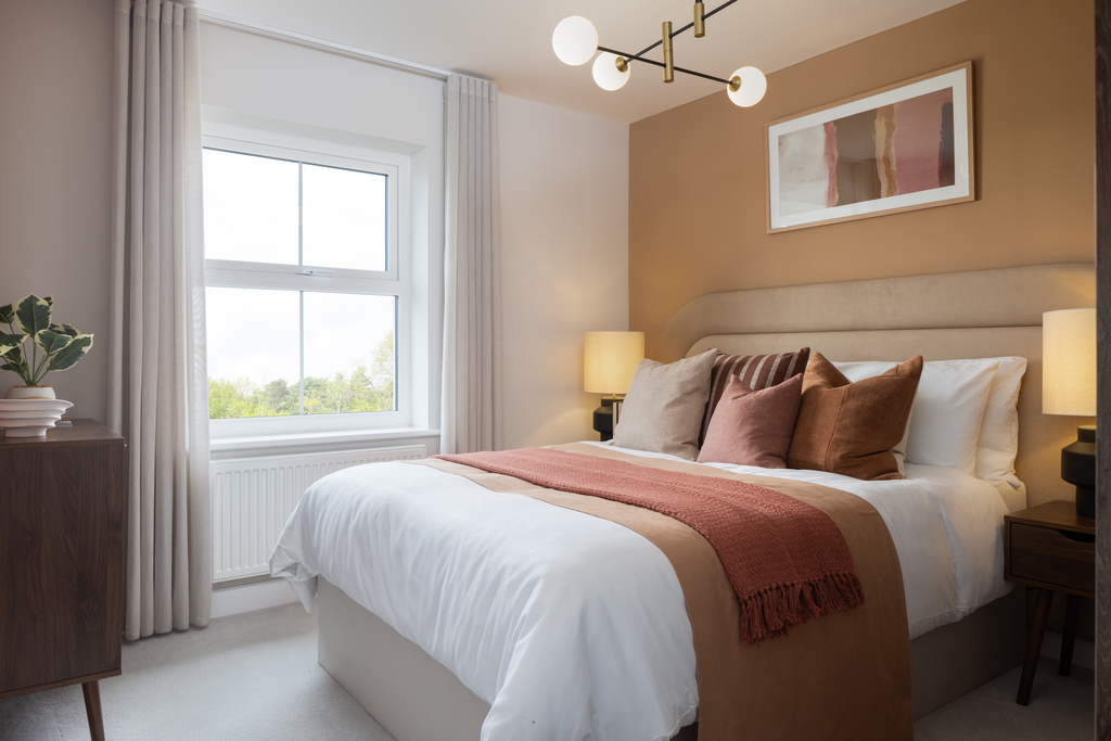 internal shot of the second bedroom in the hadley show home