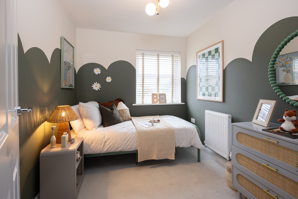 Internal shot of the single bedroom on the hadley show home