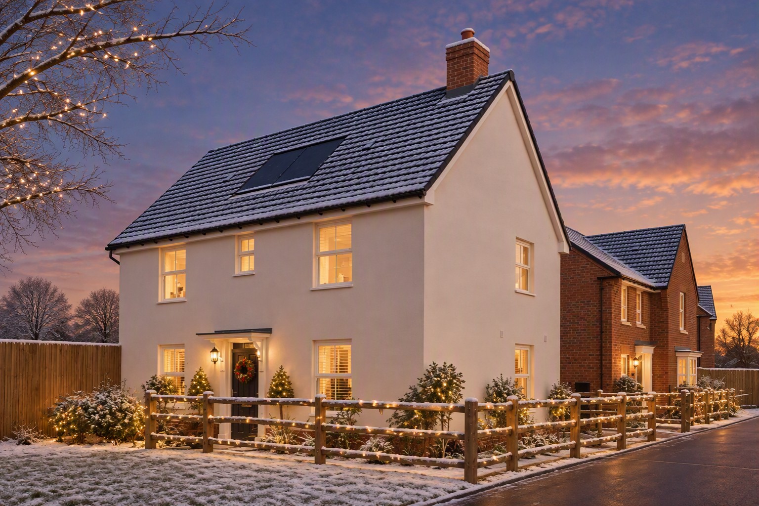 christmas street scene at highgrove 