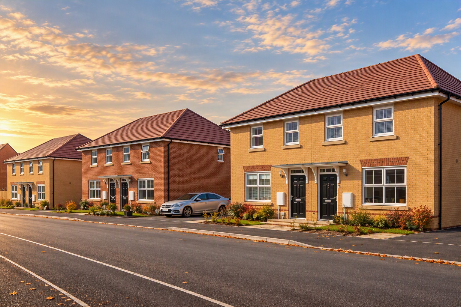 External street scene of the archford in autumn