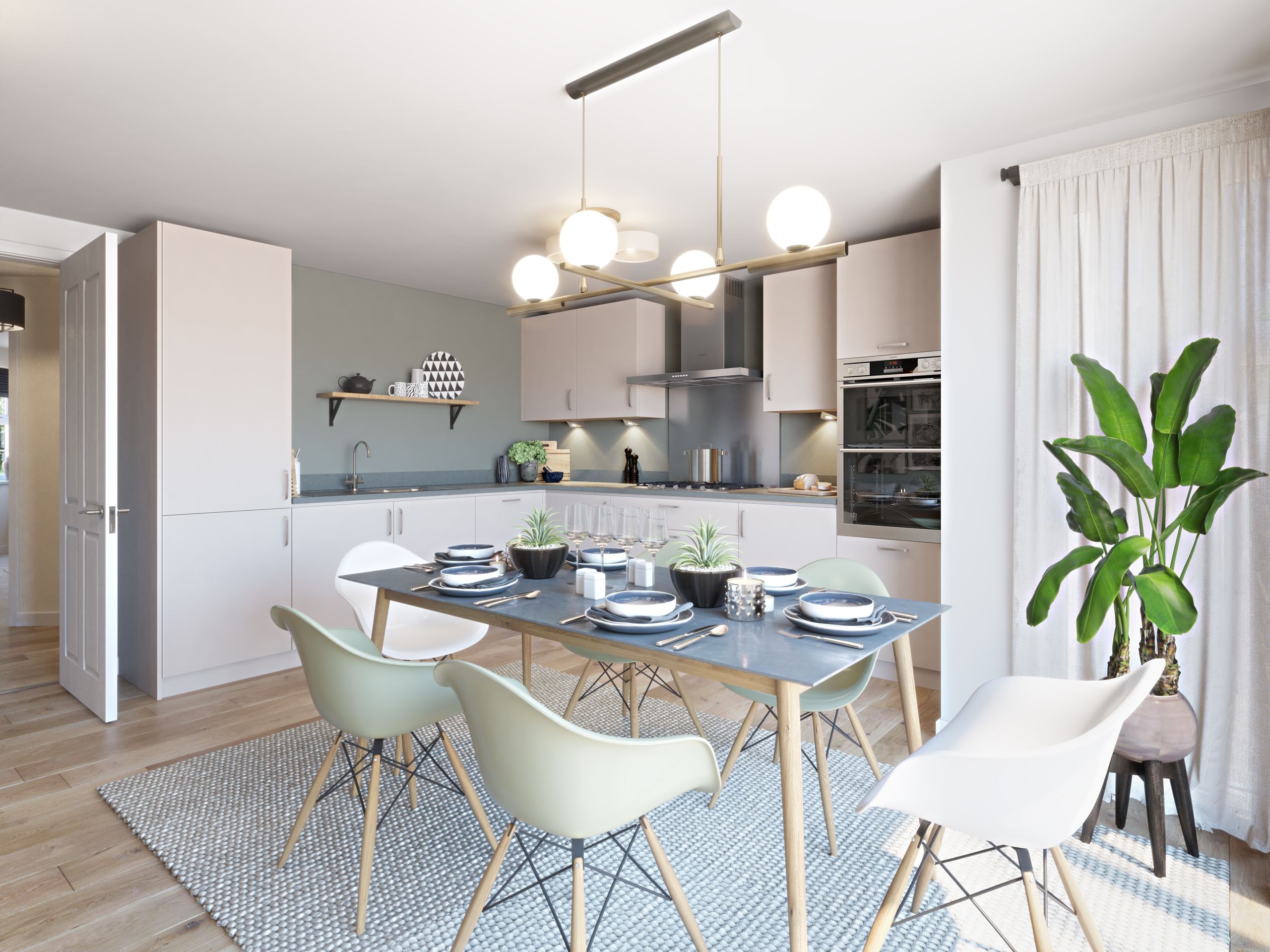 Kitchen and dining room in the Exeter, a 4 bedroom detached home