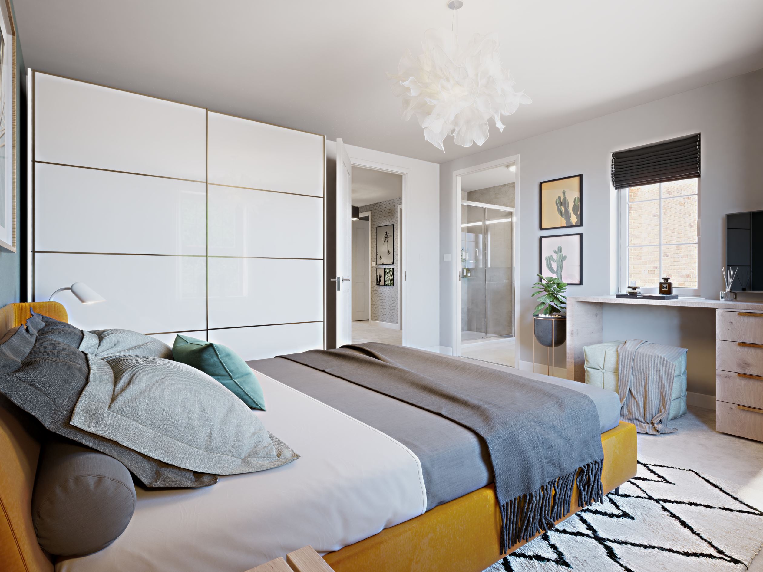 Main double bedroom with en suite to the Exeter, a 4 bedroom detached home