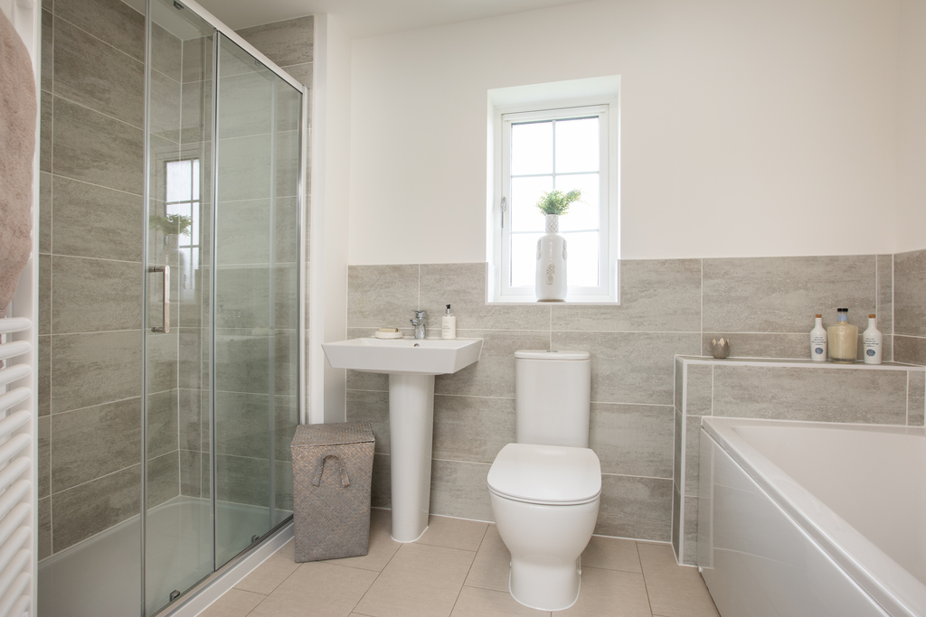 family bathroom with bath and shower 4 bedroom exeter house type