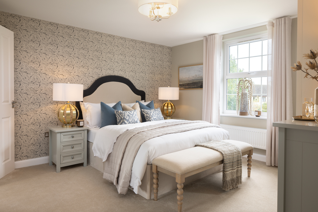 internal shot of the main bedroom in the holden show home