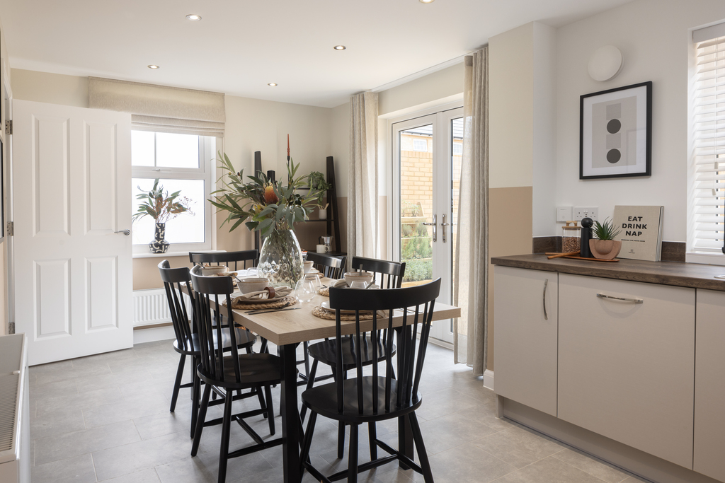 internal shot of the dining area in the hadley show home