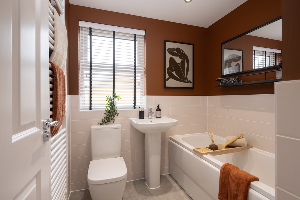 internal shot of the main bathroom in hadley show home