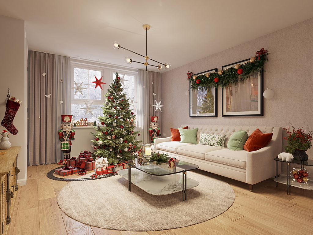 Internal CGI of the archford at christmas 