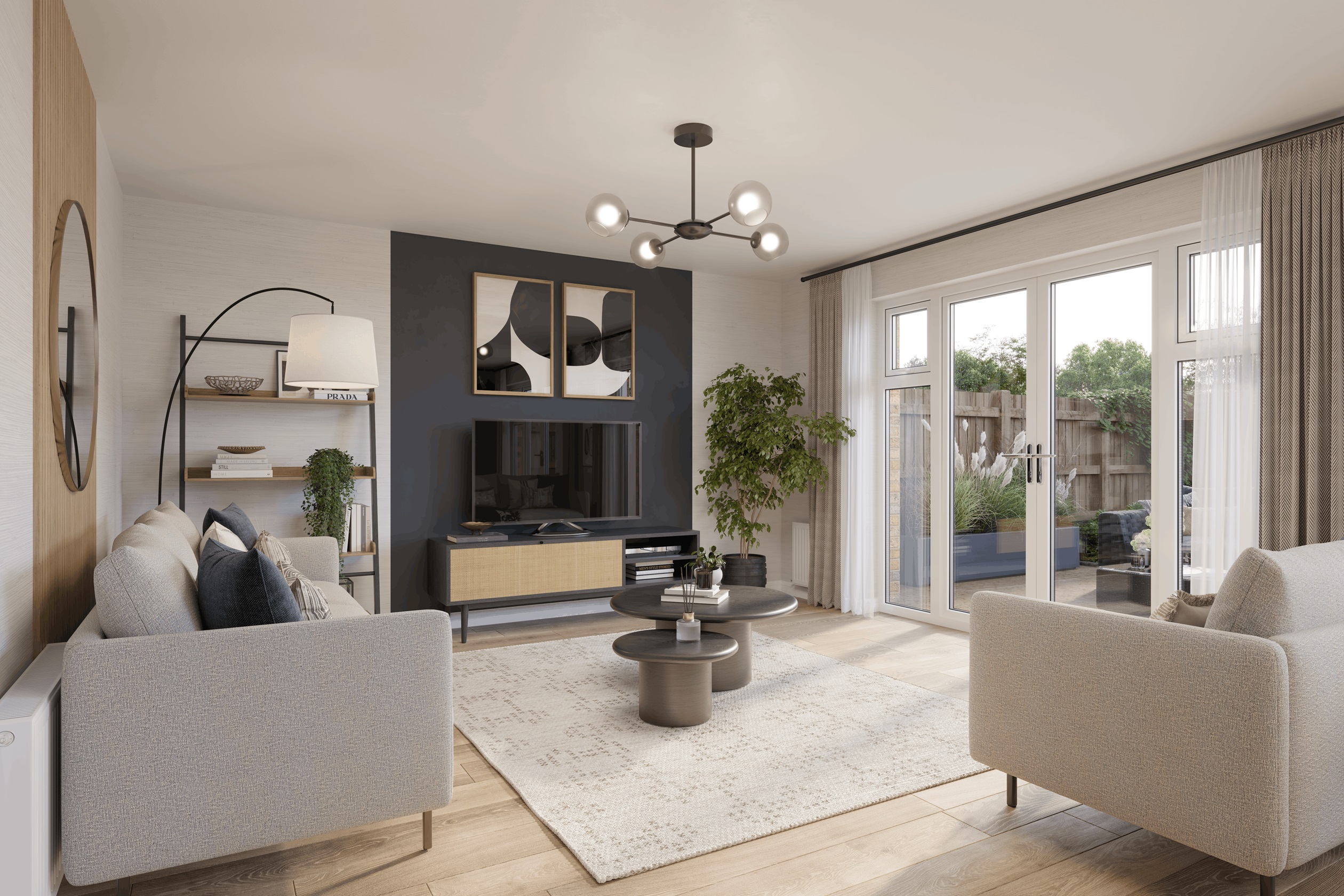 Internal CGI of the lounge of the buckland