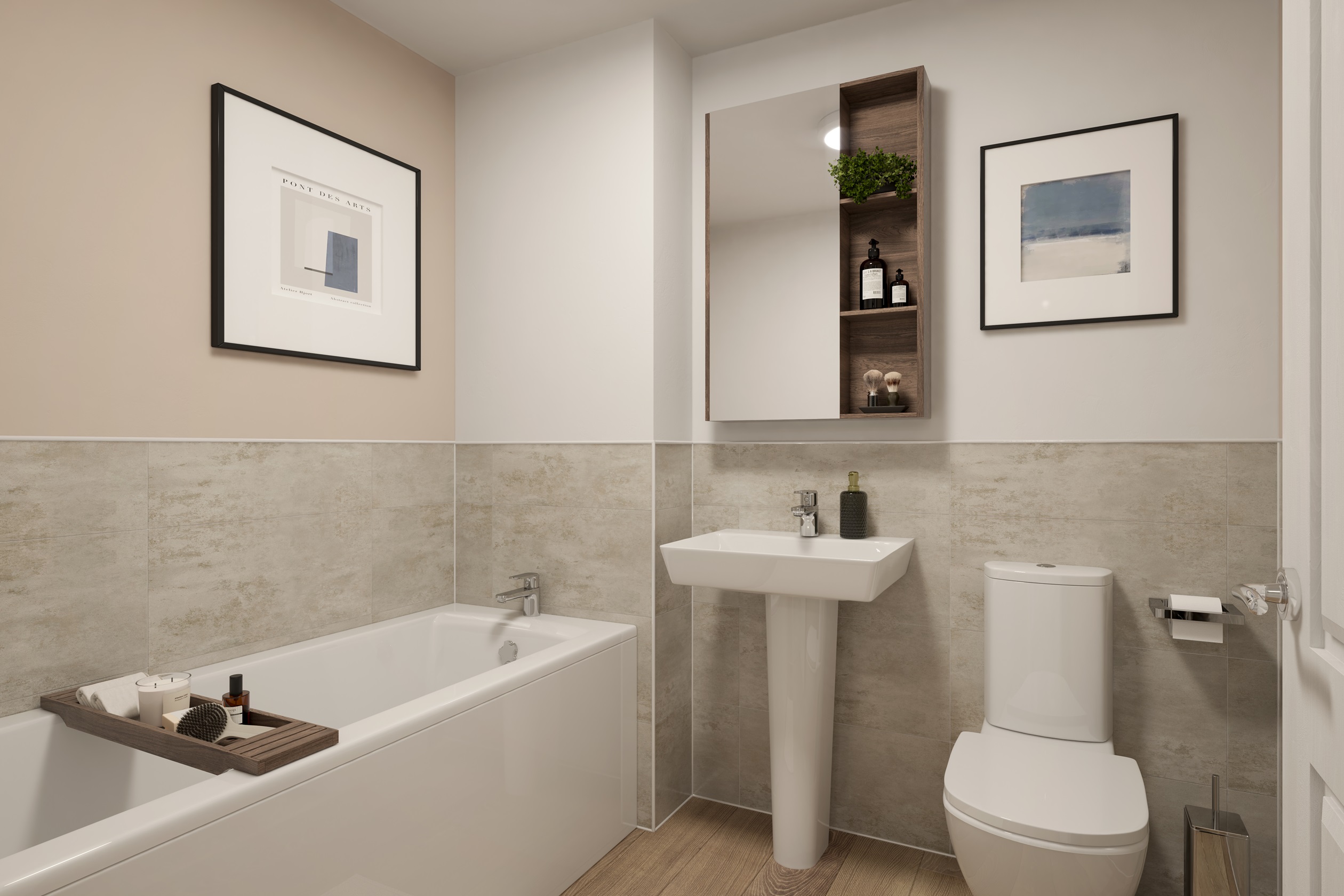 Internal CGI of the bathroom in the freiston