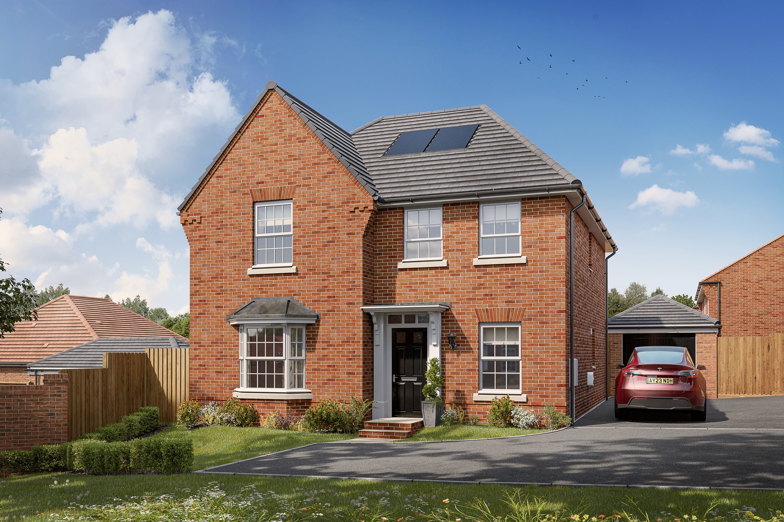 External CGI of the fairburn with pitched bay window