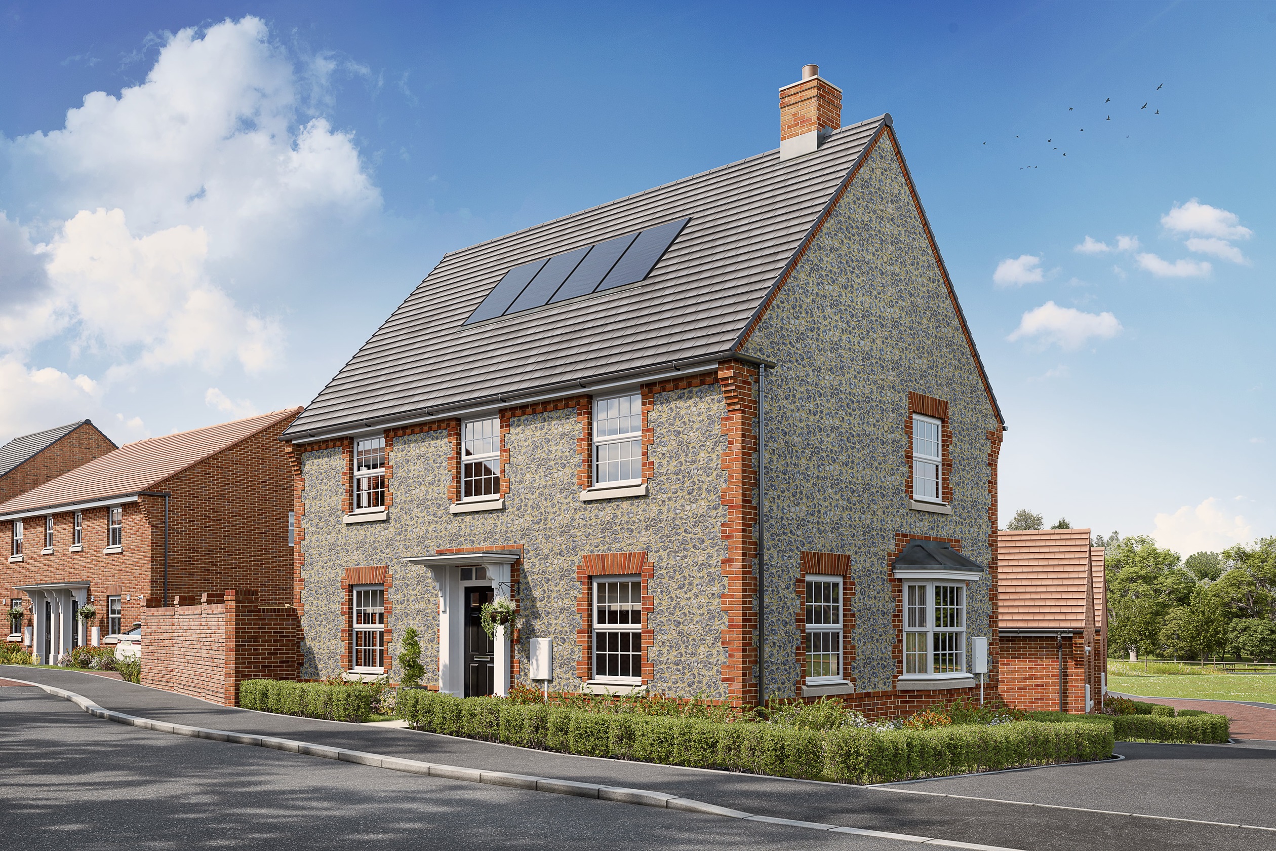External CGI of the pennine with pitched bay window