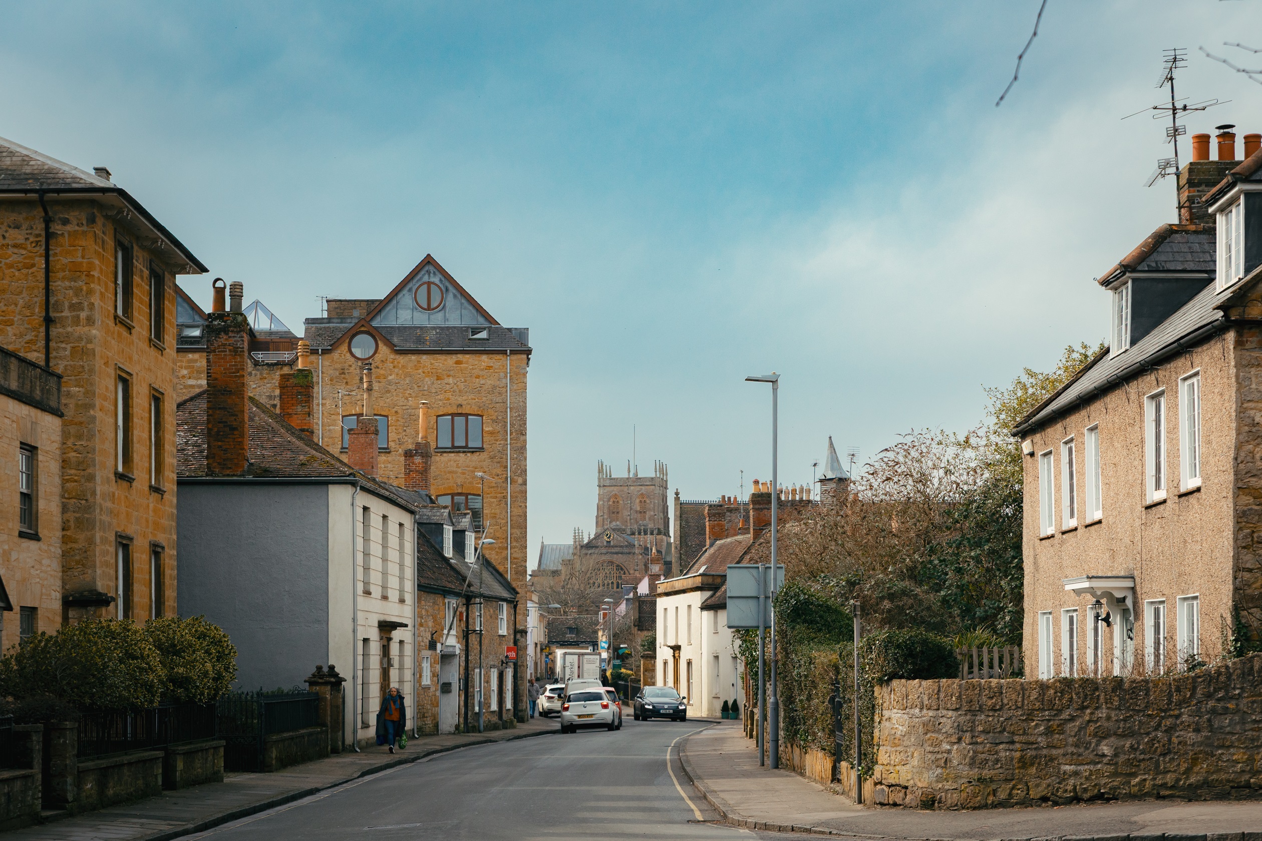 Local area shot of sherborne highstreet