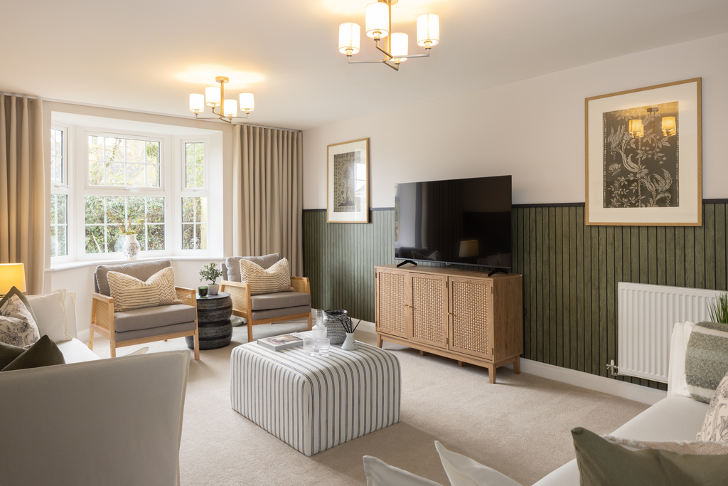Internal shot of the bay-fronted lounge in the holden show home
