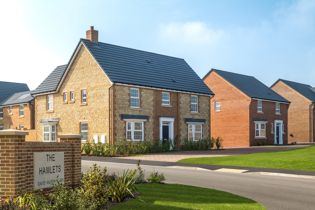 External street scene at the front of the hamlets development