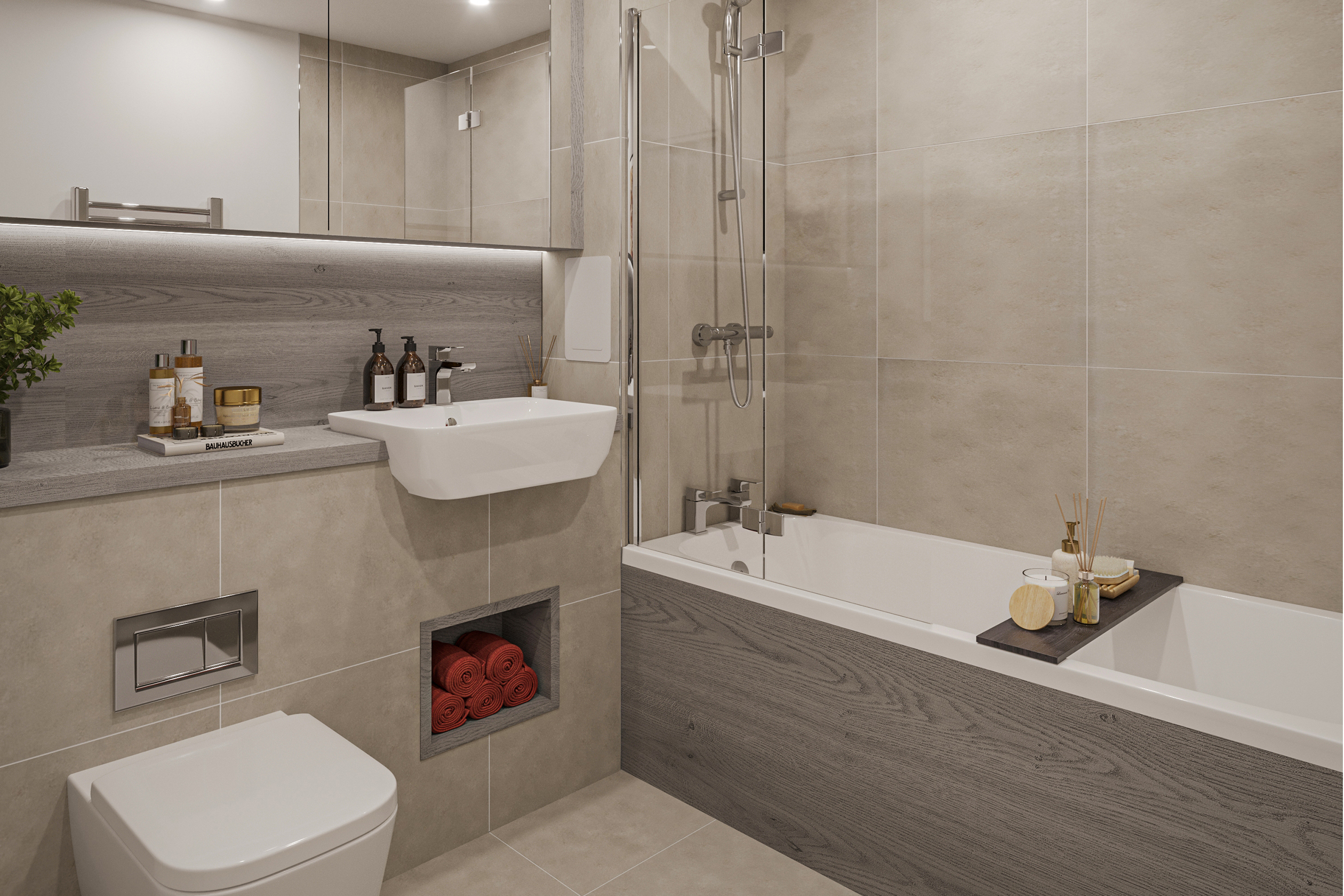 Bathroom CGI - Bradbury Apartments