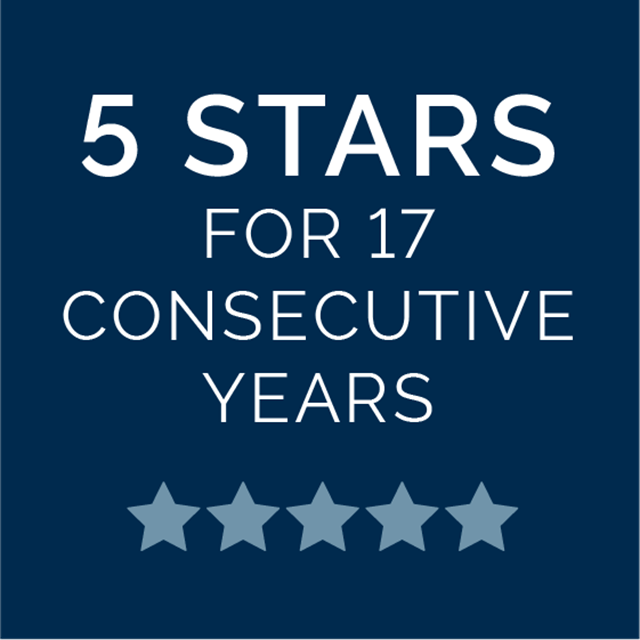5 STARS FOR 17 YEARS