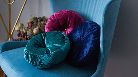 lux round velvet cushions 