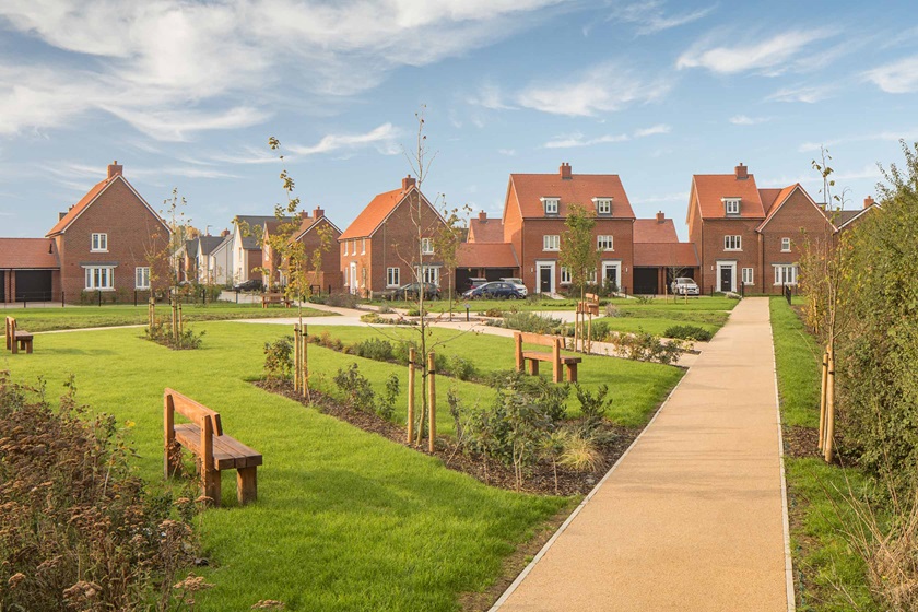 Kingsbrook development with green outside space