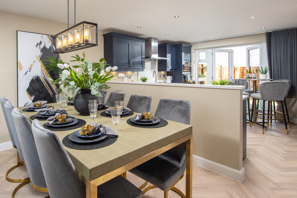 Kitchen and dining room in the 4 bedroom Avondale