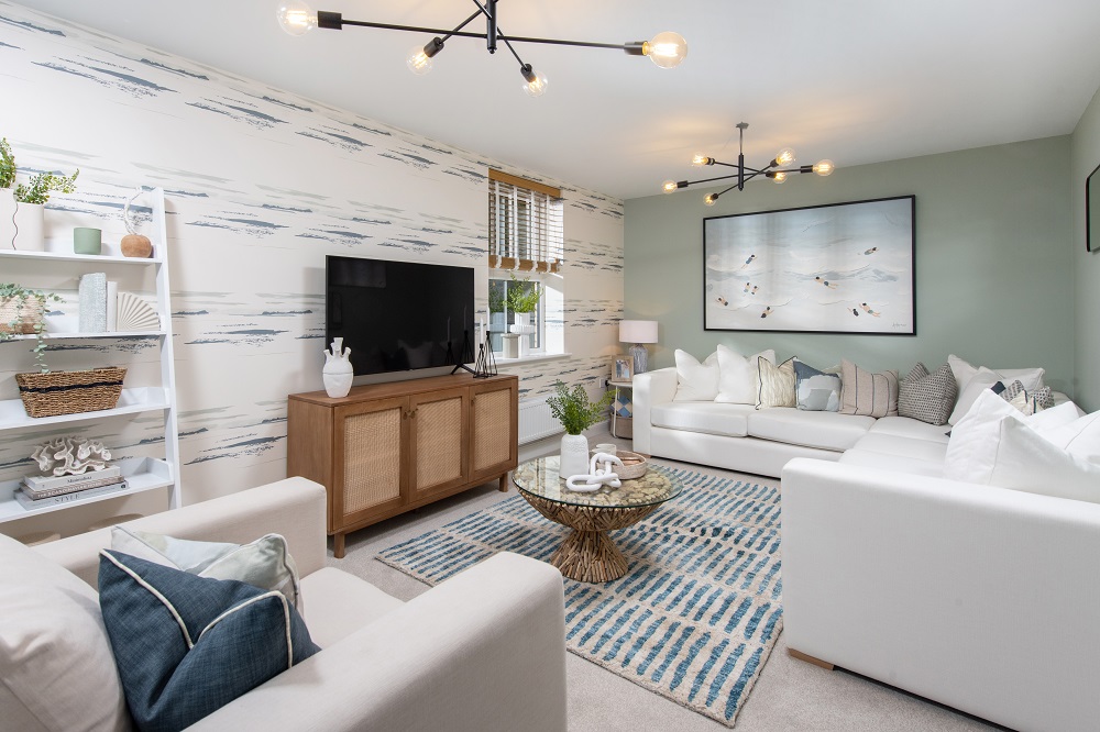 Study interior with desk and window