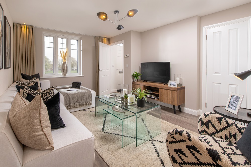 Furnished kitchen and dining room with garden view