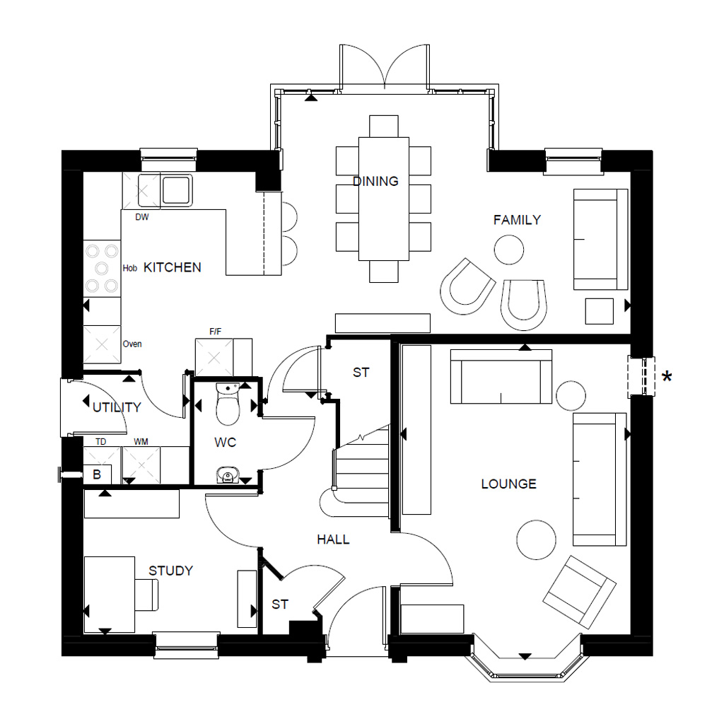 Bradgate Standard Ground Floorplan