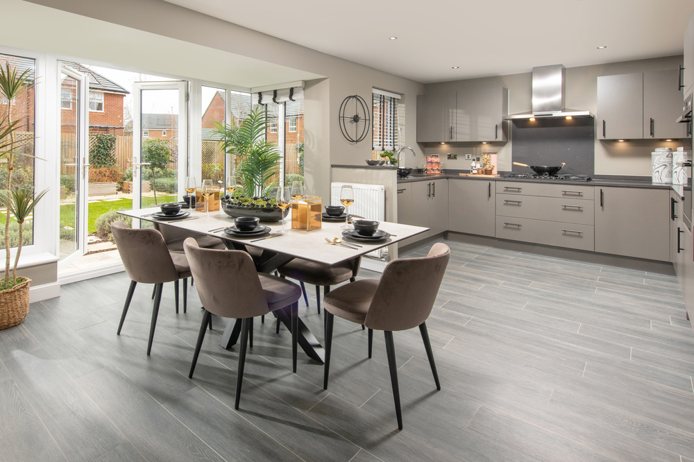 Kitchen and dining room in the 4 bedroom Holden